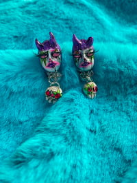 Image 2 of Neon Whimsiclown Dangle Earrings