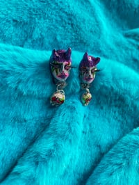 Image 3 of Neon Whimsiclown Dangle Earrings