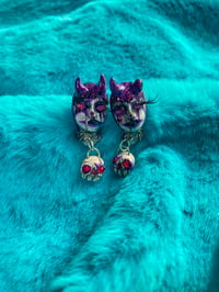 Image 2 of Purple Whimsiclown Dangle Earrings