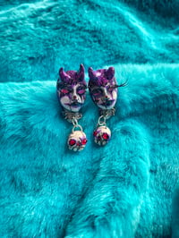 Image 1 of Purple Whimsiclown Dangle Earrings