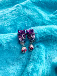 Image 3 of Purple Whimsiclown Dangle Earrings