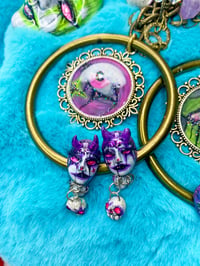 Image 4 of Purple Whimsiclown Dangle Earrings