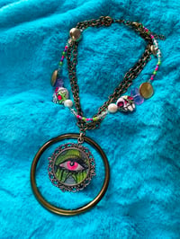 Image 1 of Neon Whimsiclown Beaded Chain Choker