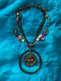 Image 2 of Neon Whimsiclown Beaded Chain Choker