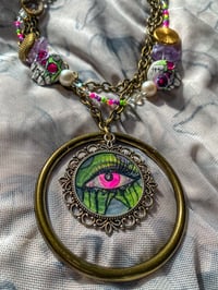 Image 3 of Neon Whimsiclown Beaded Chain Choker