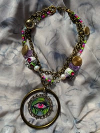 Image 5 of Neon Whimsiclown Beaded Chain Choker