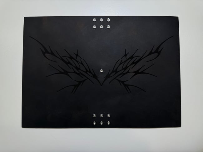 "WINGS" TATTOOED LEATHER JOURNAL