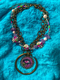 Image 1 of Purple Whimsiclown Beaded Chain Choker