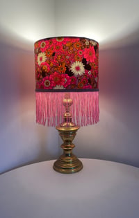 Image 1 of 60's Pink Floral Lamp