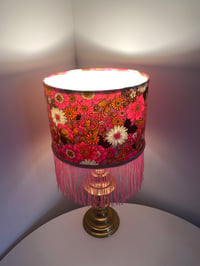 Image 2 of 60's Pink Floral Lamp