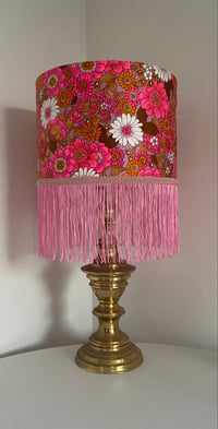 Image 3 of 60's Pink Floral Lamp
