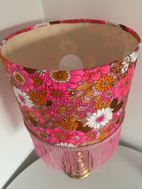 Image 5 of 60's Pink Floral Lamp