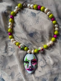 Image 4 of Neon Green Beaded Whimsiclown Choker