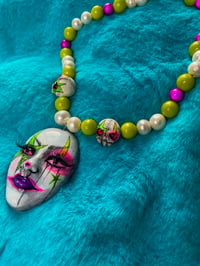 Image 3 of Neon Green Beaded Whimsiclown Choker