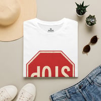 Image 1 of Cross-Eyed Santa Stop Sign T-Shirt 