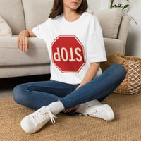 Image 2 of Cross-Eyed Santa Stop Sign T-Shirt 