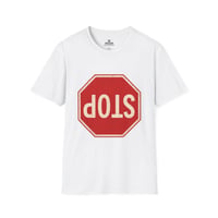 Image 3 of Cross-Eyed Santa Stop Sign T-Shirt 