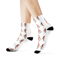 Image 3 of Cross-Eyed Santa Face Crew Socks