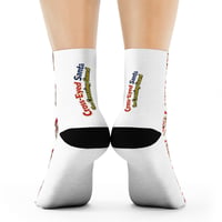Image 4 of Cross-Eyed Santa Face Crew Socks