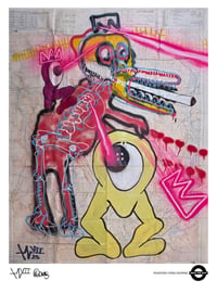 Image 1 of A3 Giclée Art Print — FIGHTING OVER CROWNS — collaboration with XLVII and Marc Craig