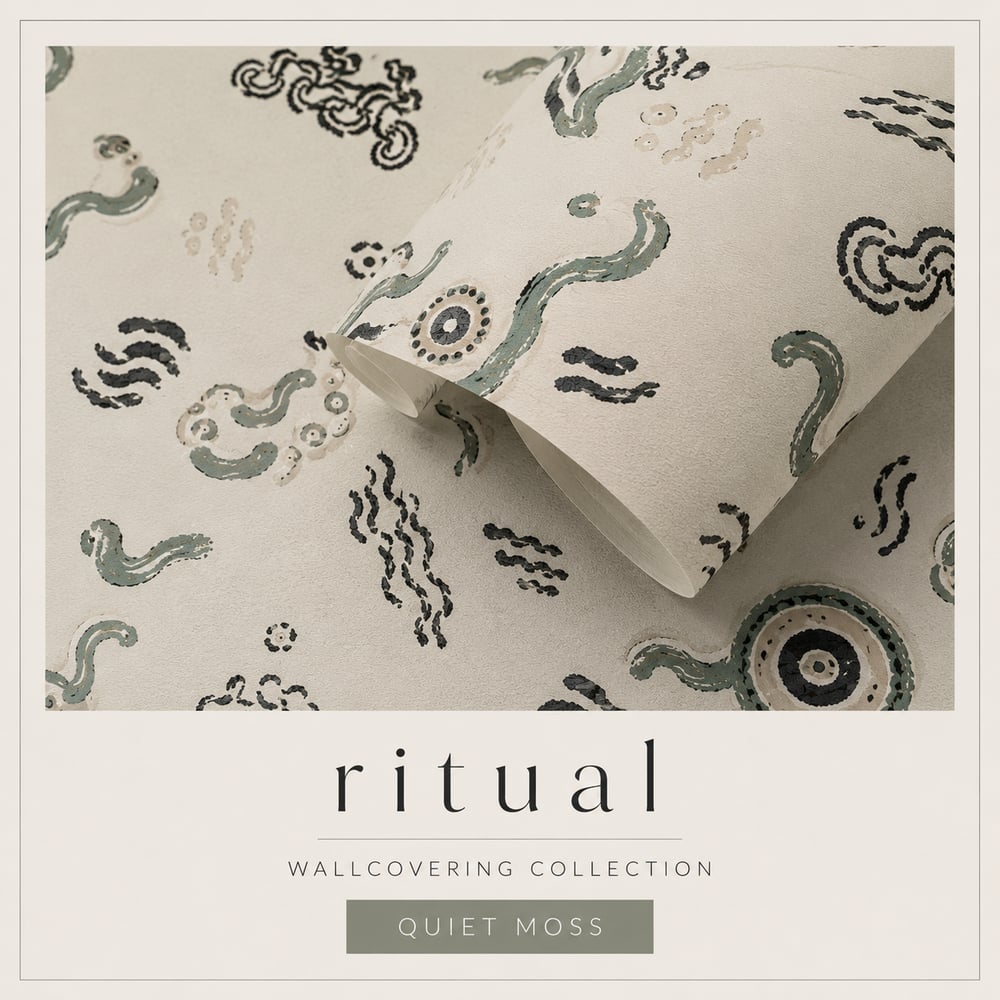 Image of Ritual, Quiet Moss - Self-adhesive Wallpaper