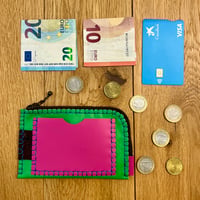 Image 6 of Cartera-tarjetero verde y rosa 