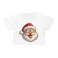 Image 1 of Cross-Eyed Santa Head Crop Tee 