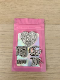 5x mixed silver metal charms