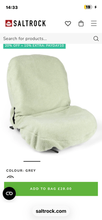 Image 5 of Saltrock warp surf reversible car seat cover 