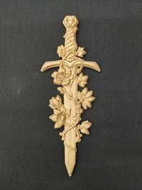 Image 3 of Mini Sword Wall Art Decor Gold Plaque Shabby Chic Gothic Ornate Gift Flower