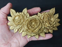 Image 2 of Rose Moulding Wall Art Decor Gold Plaque Shabby Chic Gothic Ornate Gift Flower