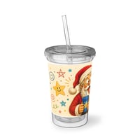 Image 3 of Sip Sip Hooray! Santa Acrylic Tumbler — Cup with Straw