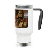 Image 4 of Cross-Eyed Santa Travel Mug – 14oz Stainless Steel Tumbler with Handle