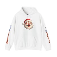 Image 1 of Santa Face Hoodie — 'Cross‑Eyed Santa' Holiday Christmas Sweatshirt