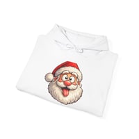 Image 4 of Santa Face Hoodie — 'Cross‑Eyed Santa' Holiday Christmas Sweatshirt