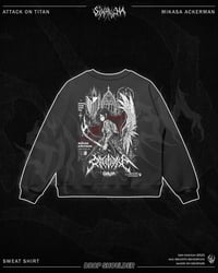 Image 1 of Mikasa Ackerman Oversized Sweat Shirt - Black