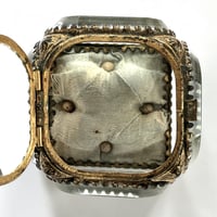 Image 7 of Ancienne boîte à bijoux en laiton et verre biseauté Napoléon III fin XIXe