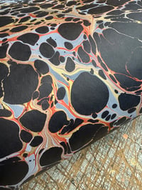Image 1 of Hand Marbled paper - Veins on Black (x1)