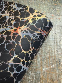 Image 2 of Hand Marbled paper - Veins on Black (x1)