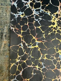 Image 3 of Hand Marbled paper - Veins on Black (x1)
