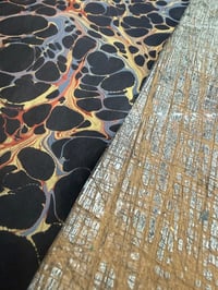Image 4 of Hand Marbled paper - Veins on Black (x1)
