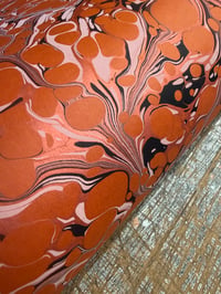 Image 2 of Hand Marbled paper - Veins on Russet (x1)