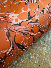 Image 1 of Hand Marbled paper - Veins on Russet (x1)