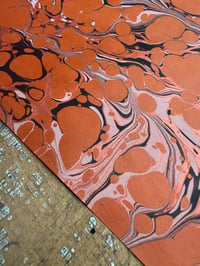Image 3 of Hand Marbled paper - Veins on Russet (x1)