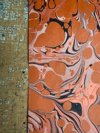 Image 5 of Hand Marbled paper - Veins on Russet (x1)