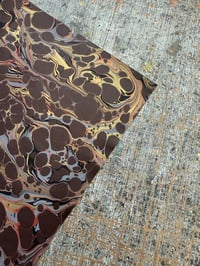 Image 4 of Hand Marbled paper - Veins on Brown x 1
