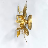 Image 10 of Applique murale fleur en métal doré à la feuille vintage - Applique florentine