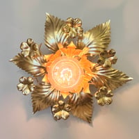 Image 5 of Applique murale fleur en métal doré à la feuille vintage - Applique florentine