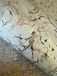 Image 2 of Hand Marbled paper - Veins on Fawn x 1
