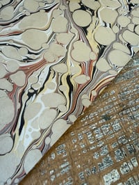 Image 3 of Hand Marbled paper - Veins on Fawn x 1